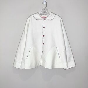 Pero Reversible Jacket (Sz M? READ) Linen Cotton Silk Gingham Check Stripe Multi